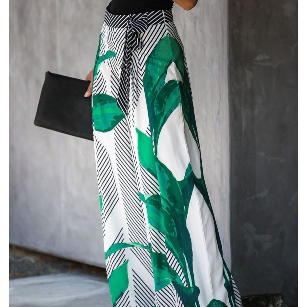 CURACAO PALAZZO PALM PANTS